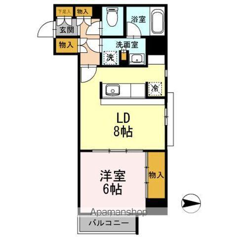 カスタリア栄(1LDK/3階)の間取り写真