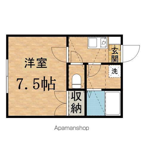 シャトル(1K/1階)の間取り写真