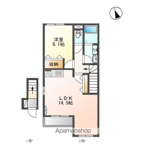 プロシード ヤマダ(1LDK/2階)の間取り写真