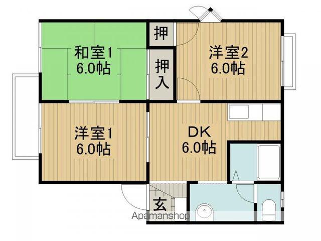 フレグランス増沢A棟(3DK/2階)の間取り写真