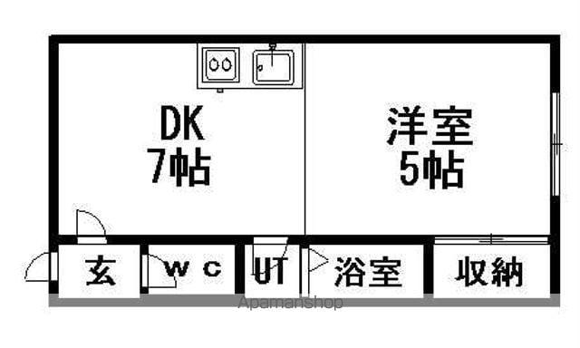 アドバンスコーポA(1DK/2階)の間取り写真