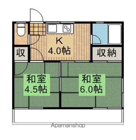 コーポハピネス(2K/2階)の間取り写真