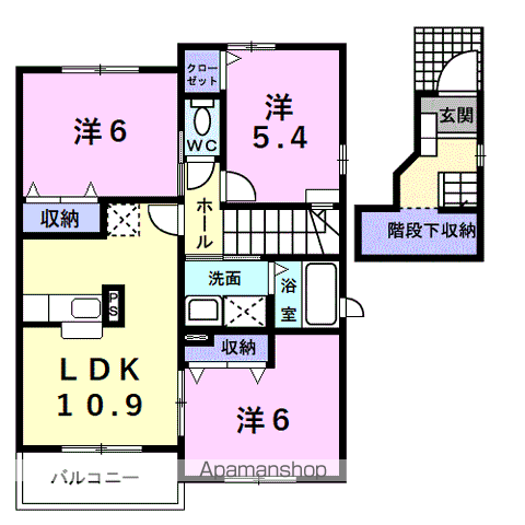 サンフォレストⅡ(3LDK/2階)の間取り写真