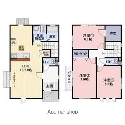 名鉄豊田線 赤池駅(愛知) 徒歩8分 2階建 築3年(3LDK)の間取り写真