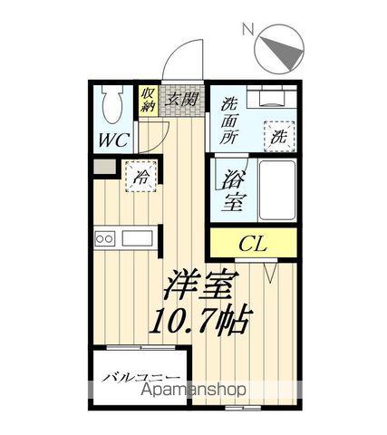 カーサ デル マール(ワンルーム/2階)の間取り写真