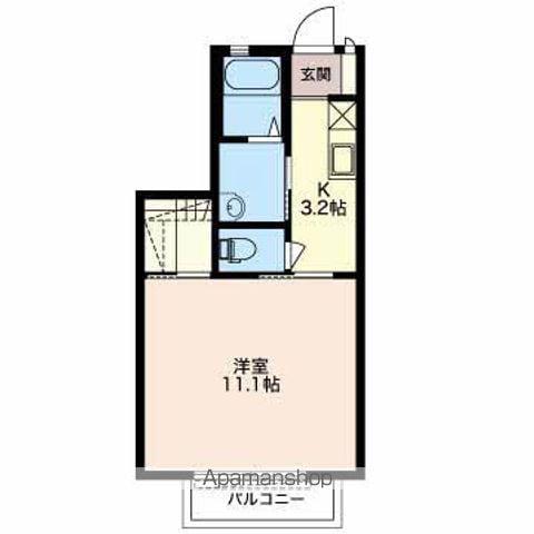 グレイス高宮(1K/2階)の間取り写真