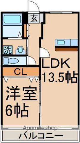 ソレイユ・ビラ(1LDK/2階)の間取り写真