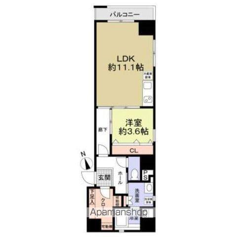 レジス飛鳥山公園(1LDK/4階)の間取り写真