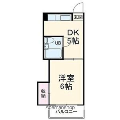 ウインズ藤が丘(1DK/3階)の間取り写真