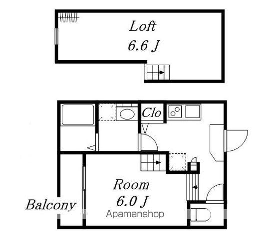 オークラレジデンス栄生(1K/1階)の間取り写真