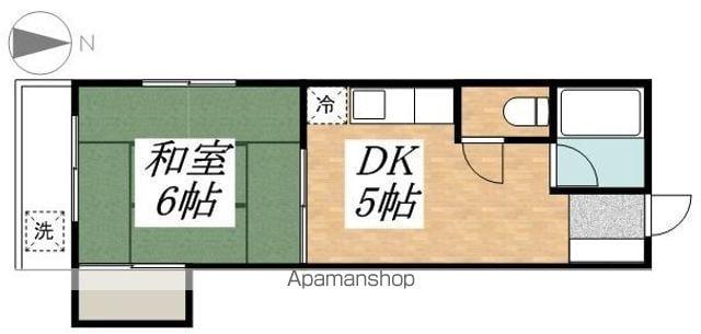 コーポむとう(1DK/2階)の間取り写真