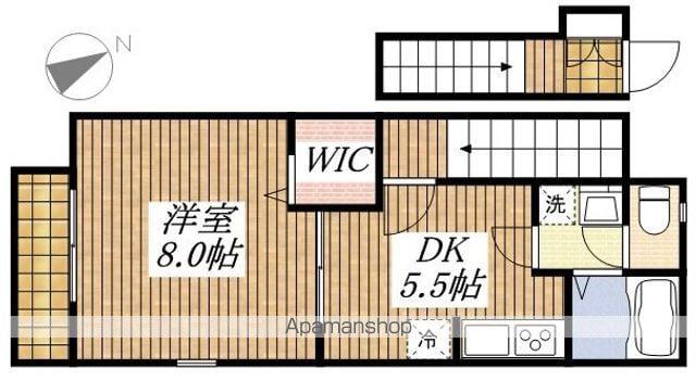 モン チャテウ(1DK/2階)の間取り写真