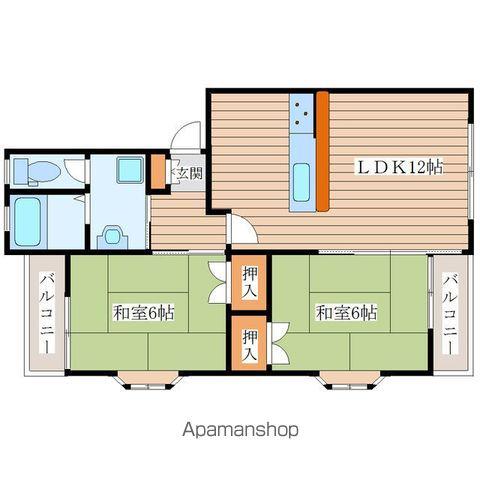 チェスナットコートⅡ(2LDK/1階)の間取り写真