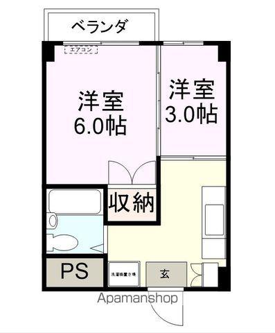 椎山マンション(2K/3階)の間取り写真