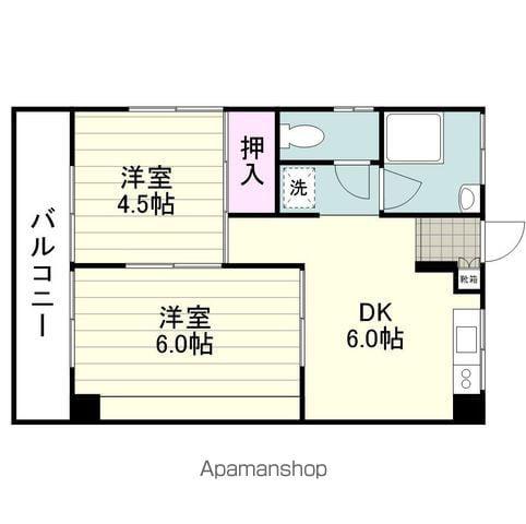トパーズ東谷山(2DK/3階)の間取り写真