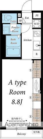 リブリ・OGW流山(1K/1階)の間取り写真