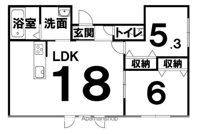 西18南28貸事務所AP(2LDK/2階)の間取り写真