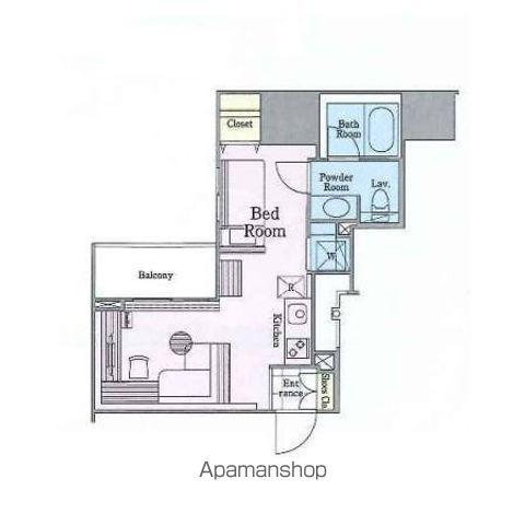 ロイジェントパークス四ツ谷(ワンルーム/4階)の間取り写真