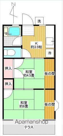 シティーハイム健(2K/1階)の間取り写真