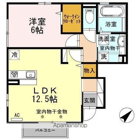 CASA BONITA(1LDK/1階)の間取り写真