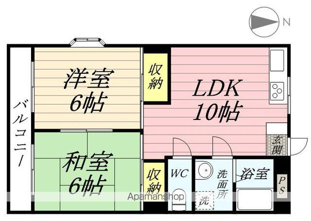 エステート昭島(2LDK/3階)の間取り写真