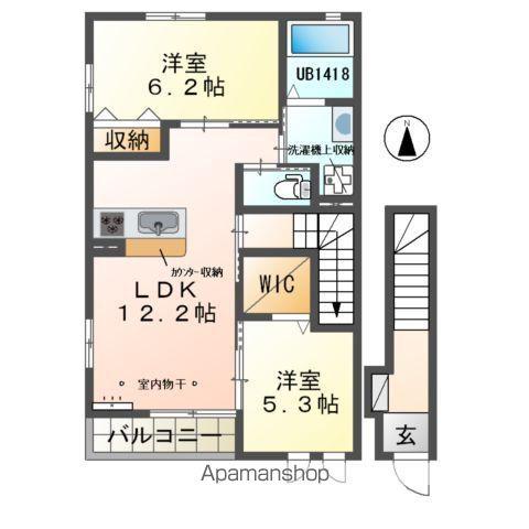 フォレストⅡ(2LDK/2階)の間取り写真