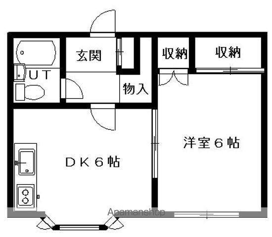 沼口ハイツB(1DK/2階)の間取り写真