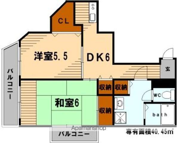 正木屋ビル(2DK/4階)の間取り写真