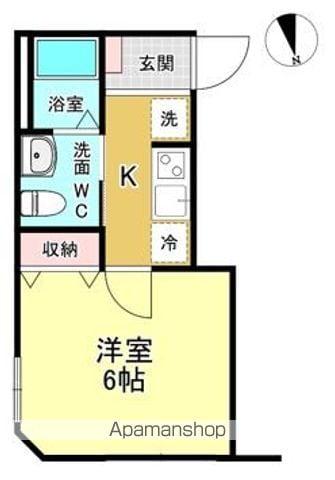 ウエストガーデン大場(1K/1階)の間取り写真