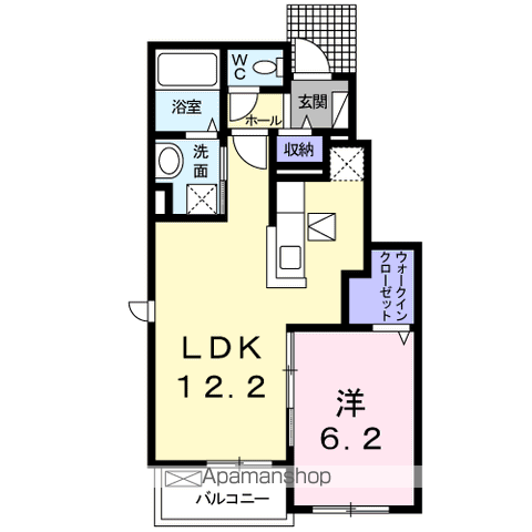グラン ベルジュ D(1LDK/1階)の間取り写真
