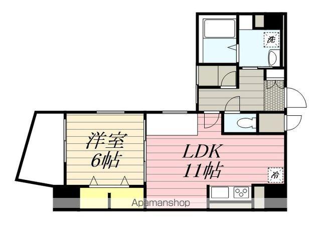 エスペランサ大橋Ⅱ(1LDK/1階)の間取り写真