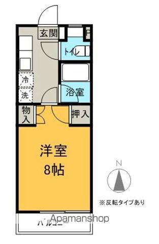 アップルズS(1K/2階)の間取り写真