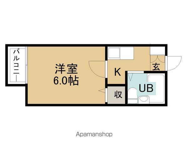 ソレイユ長野(1K/2階)の間取り写真