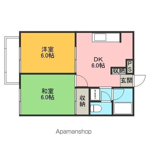 ハス ニューハウン(2DK/1階)の間取り写真
