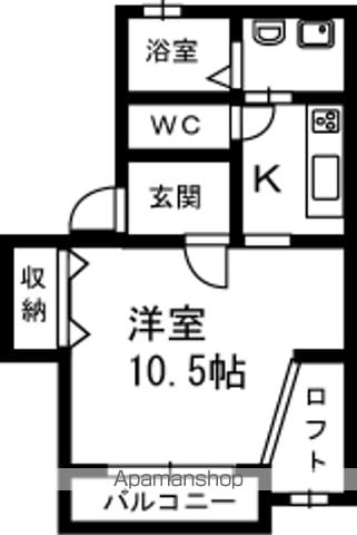 コリーナS(1K/1階)の間取り写真