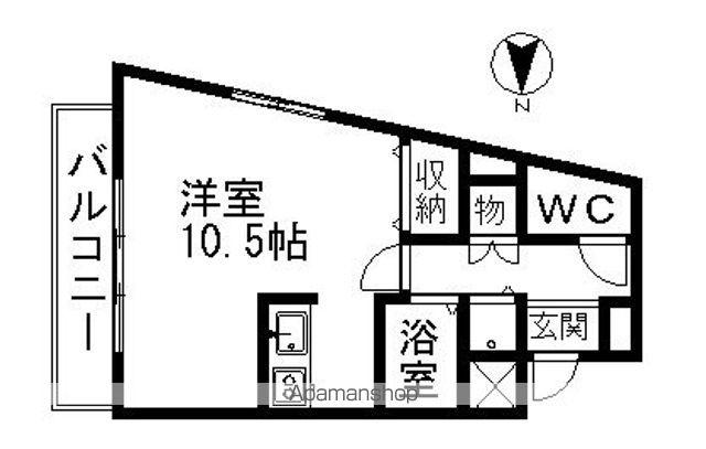 ライフステージ白壁II(1K/6階)の間取り写真