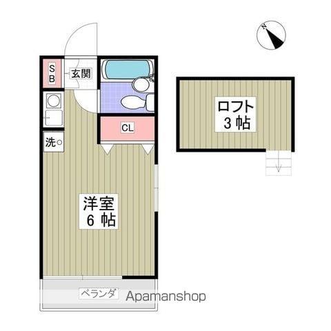 ベイヒルズ上大岡(ワンルーム/2階)の間取り写真