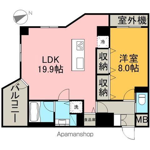 さくらHILLSリバーサイドウエスト(1LDK/9階)の間取り写真