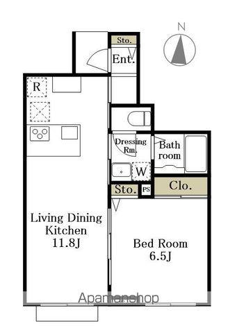 MAISON TINK(1LDK/1階)の間取り写真