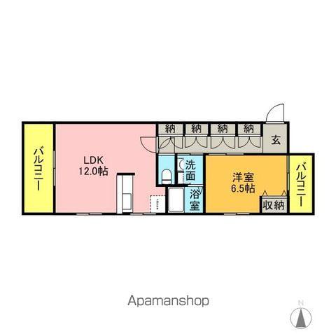 エンシェント山荘通(1LDK/2階)の間取り写真
