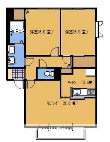 グランバンブーS(2LDK/2階)の間取り写真