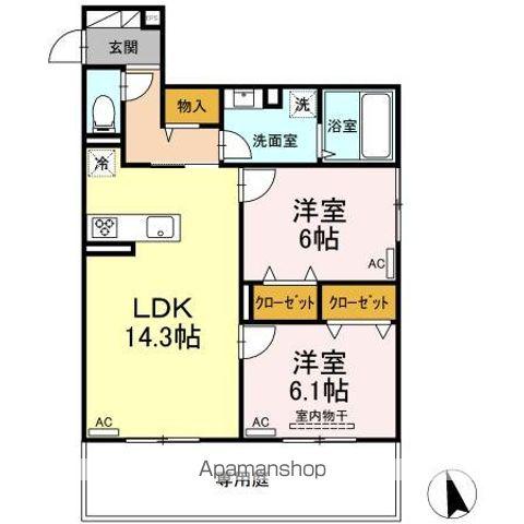 メゾン ド ミュゼ(2LDK/1階)の間取り写真