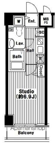 グランドガーラ芝公園(1K/5階)の間取り写真