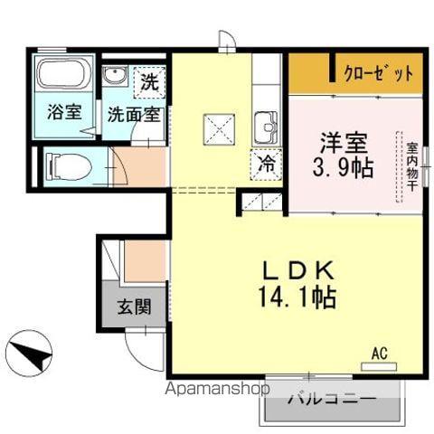 ウィット室積Ⅳ(1LDK/1階)の間取り写真
