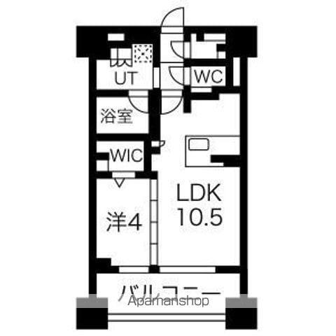 デュオヴェール札幌北大前グレイス(1LDK/2階)の間取り写真