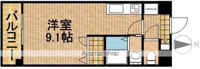 オンリーワン(1K/2階)の間取り写真