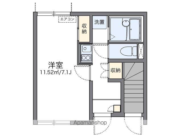 レオネクスト山下(1K/1階)の間取り写真