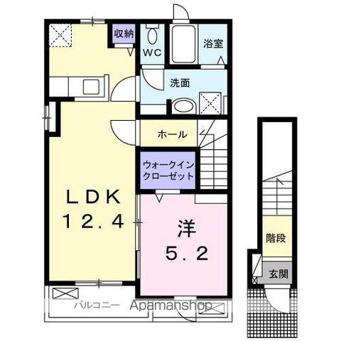 高徳線 昭和町駅(香川) 徒歩24分 2階建 築9年(1LDK/2階)の間取り写真