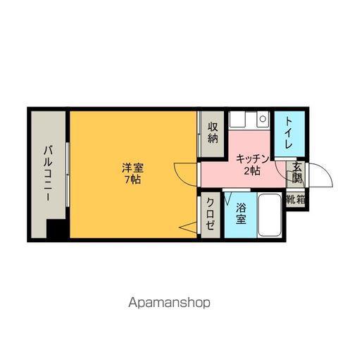 ストリームライン箱崎Ⅱ(1K/3階)の間取り写真