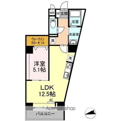 BLESS志村坂上(1LDK/1階)の間取り写真